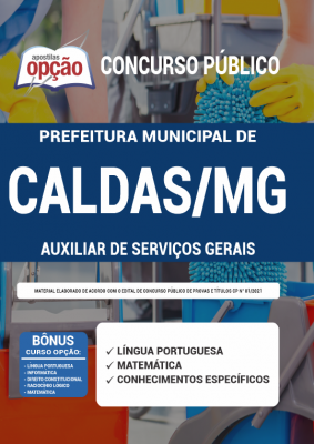 Apostila Prefeitura de Caldas - MG - Auxiliar de Serviços Gerais