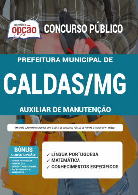 Apostila Prefeitura de Caldas - MG - Auxiliar de Manutenção