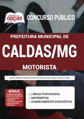 Apostila Prefeitura de Caldas - MG - Motorista