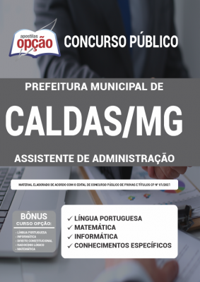 Apostila Prefeitura de Caldas - MG - Assistente de Administração