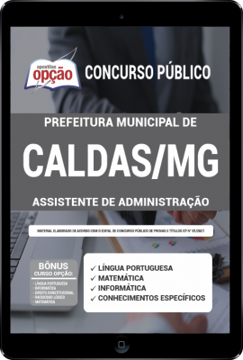 Apostila Prefeitura de Caldas - MG em PDF - Assistente de Administração