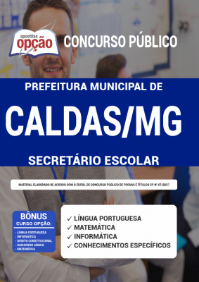 Apostila Prefeitura de Caldas - MG - Secretário Escolar