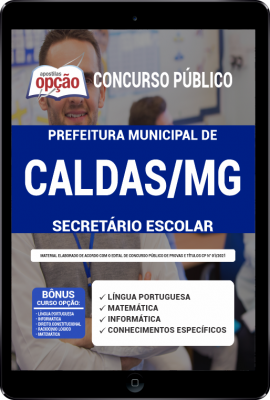 Apostila Prefeitura de Caldas - MG em PDF - Secretário Escolar