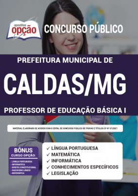 Apostila Prefeitura de Caldas - MG - Professor de Educação Básica I