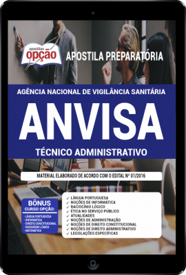 Apostila ANVISA em PDF - Técnico Administrativo