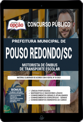 Apostila Prefeitura de Pouso Redondo - SC em PDF - Motorista de Ônibus de Transporte Escolar