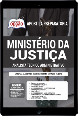 Apostila Ministério da Justiça em PDF - Analista Técnico Administrativo