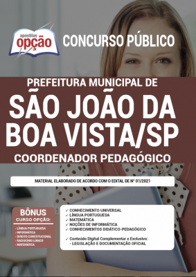 Apostila Prefeitura de São João da Boa Vista - SP - Coordenador Pedagógico