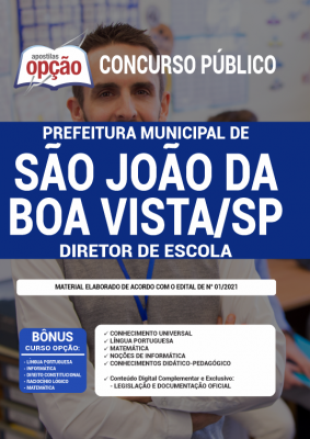 Apostila Prefeitura de São João da Boa Vista - SP - Diretor de Escola