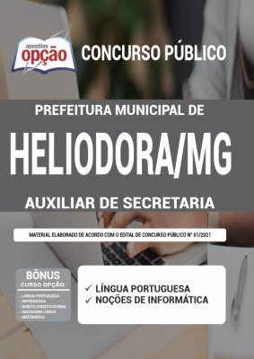 Apostila Prefeitura de Heliodora - MG - Auxiliar de Secretaria