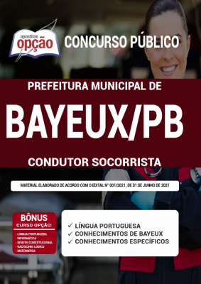 Apostila Prefeitura de Bayeux - PB - Condutor Socorrista