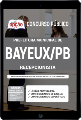 Apostila Prefeitura de Bayeux - PB em PDF - Recepcionista