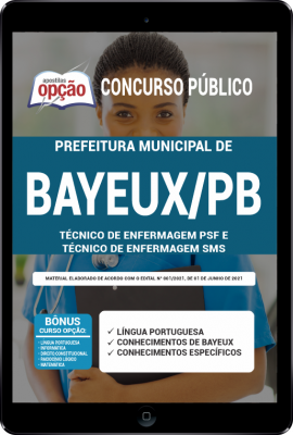 Apostila Prefeitura de Bayeux - PB em PDF - Técnico de Enfermagem PSF e Técnico de Enfermagem SMS