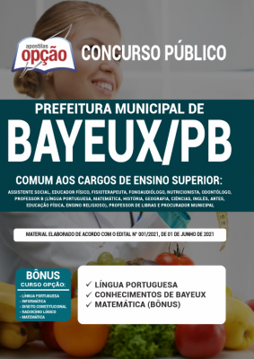 Apostila Prefeitura de Bayeux - PB - Comum aos Cargos de Ensino Superior