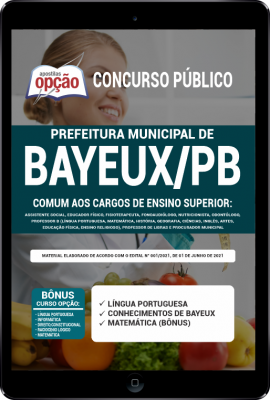 Apostila Prefeitura de Bayeux - PB em PDF - Comum aos Cargos de Ensino Superior