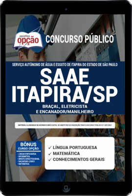 Apostila SAAE Itapira - SP em PDF - Cargos de Ensino Fundamental