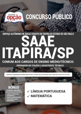 Apostila SAAE Itapira - SP - Cargos de Ensino Médio