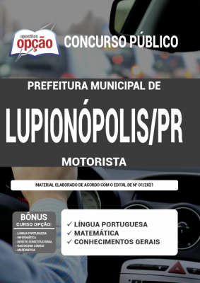 Apostila Prefeitura de Lupionópolis - PR - Motorista