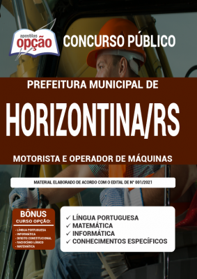 Apostila Prefeitura de Horizontina - RS - Motorista e Operador de Máquinas