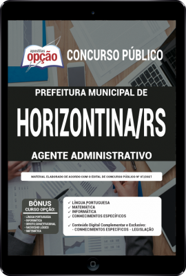 Apostila Prefeitura de Horizontina - RS em PDF - Agente Administrativo