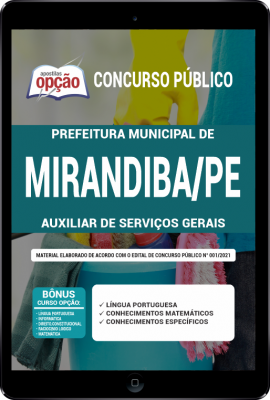 Apostila Prefeitura de Mirandiba - PE em PDF - Auxiliar de Serviços Gerais