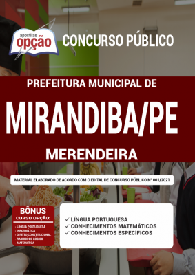Apostila Prefeitura de Mirandiba - PE - Merendeira