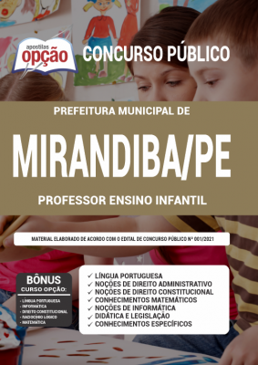Apostila Prefeitura de Mirandiba - PE - Professor Ensino Infantil