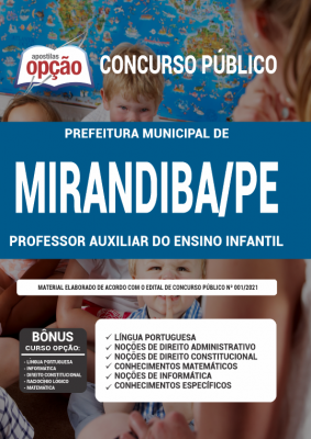 Apostila Prefeitura de Mirandiba - PE - Professor Auxiliar do Ensino Infantil