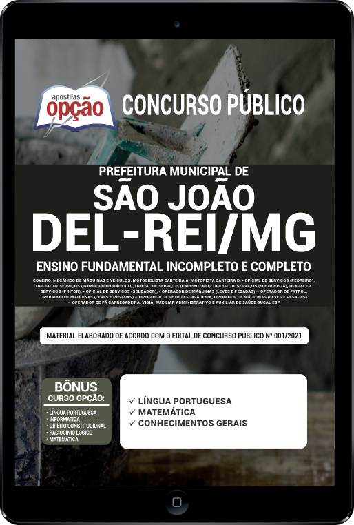Apostila Prefeitura de São João Del-Rei MG PDF 2021 - Ensino Fundamental