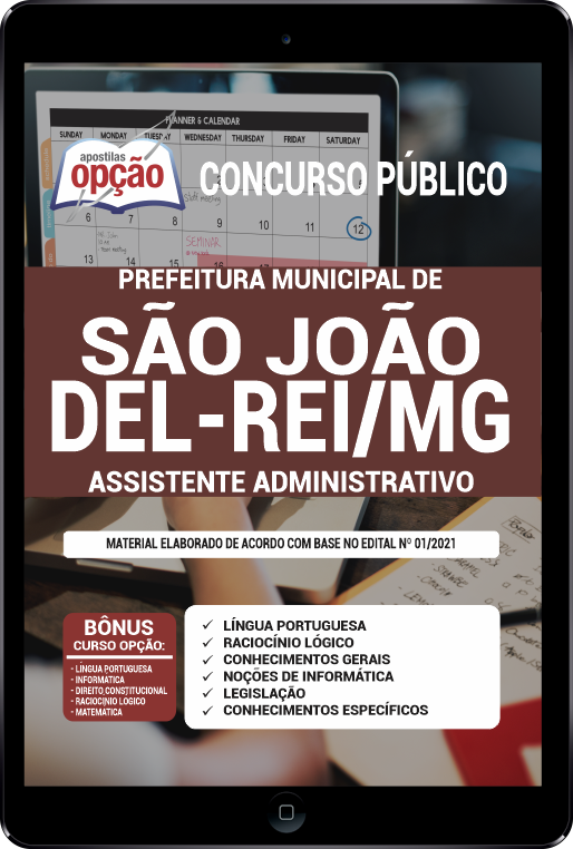 Apostila Prefeitura de São João Del-Rei - MG PDF 2021 - Assistente Adm