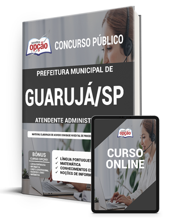 Apostila Prefeitura de Guarujá - SP 2021 - Atendente Administrativo