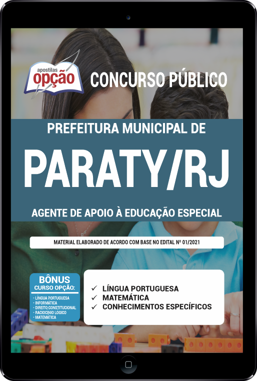 Apostila Pref Paraty RJ PDF 2021 - Agente de Apoio à Educação Especial