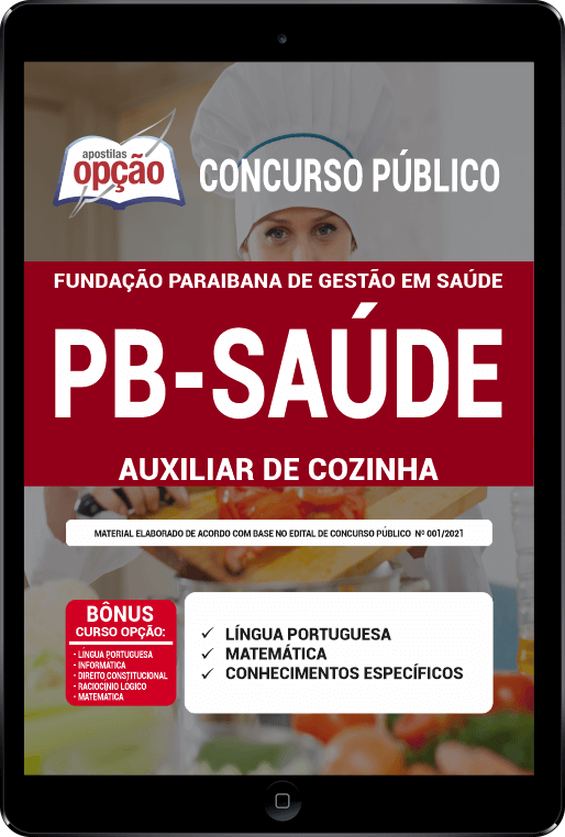 Apostila PB SAÚDE PDF - Auxiliar de Cozinha 2021