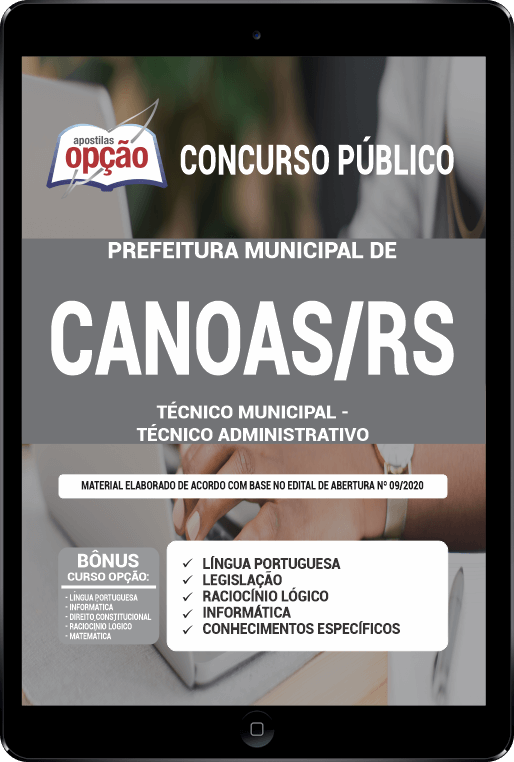 Apostila Pref de Canoas - RS PDF - Técnico Municipal - Técnico Adm 2021