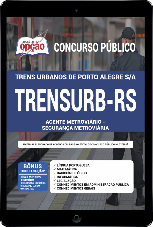 Apostila TRENSURB-RS PDF Agente Metroviário - Segurança Metroviária 2021