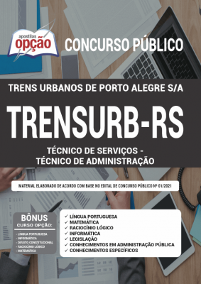 Apostila TRENSURB-RS - Técnico de Serviços - Técnico de Administração