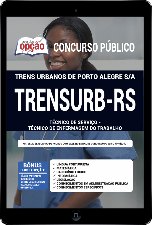 Apostila TRENSURB-RS PDF Técnico de Serviço - Téc Enfermagem Trab 2021