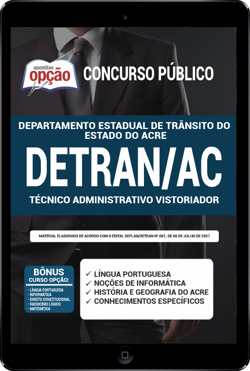 Apostila DETRAN-AC PDF - Técnico Administrativo Vistoriador 2021