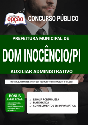 Apostila Prefeitura de Dom Inocêncio - PI - Auxiliar Administrativo