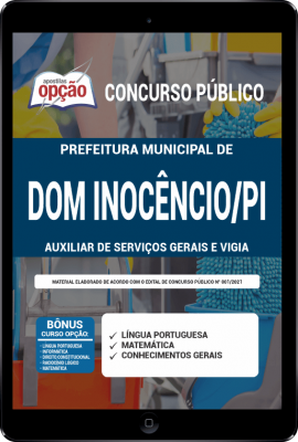Apostila Prefeitura de Dom Inocêncio - PI em PDF - Auxiliar de Serviços Gerais e Vigia