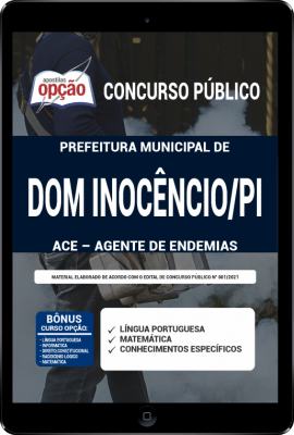 Apostila Prefeitura de Dom Inocêncio - PI em PDF - ACE - Agente de Endemias
