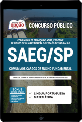 Apostila SAEG-SP em PDF - Comum aos Cargos de Ensino Fundamental