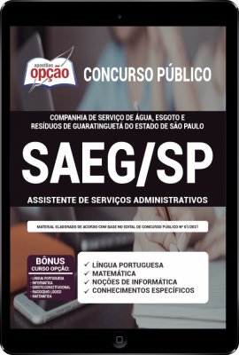 Apostila SAEG-SP em PDF - Assistente de Serviços Administrativos