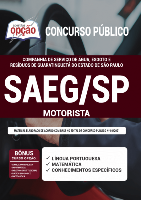 Apostila SAEG-SP - Motorista