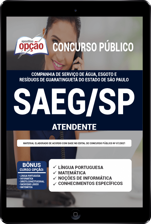 Apostila SAEG-SP PDF - Atendente 2021