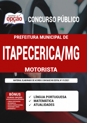 Apostila Prefeitura de Itapecerica - MG  - Motorista