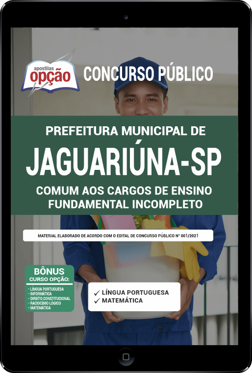 Apostila Pref Jaguariúna - SP PDF - Ensino Fund Incomp 2021