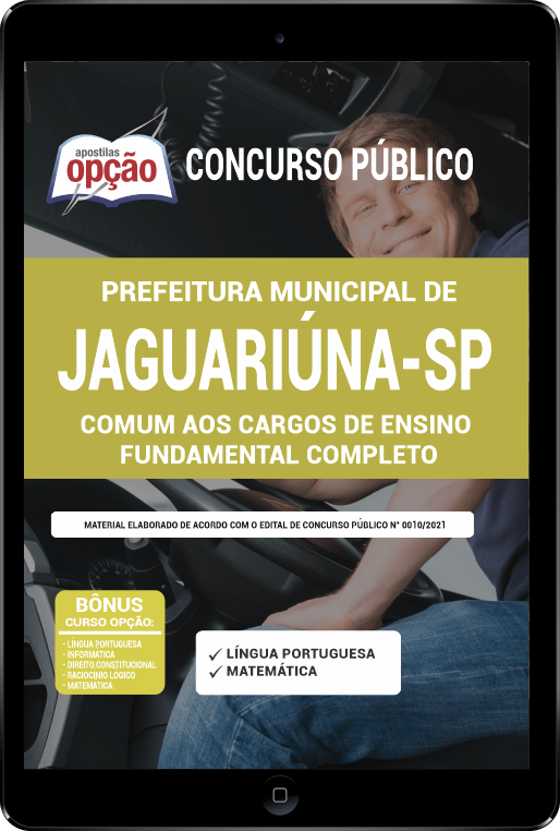 Apostila Pref Jaguariúna - SP PDF - Ensino Fund Completo 2021