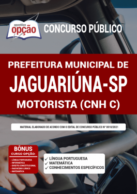 Apostila Prefeitura de Jaguariúna - SP - Motorista (CNH C)