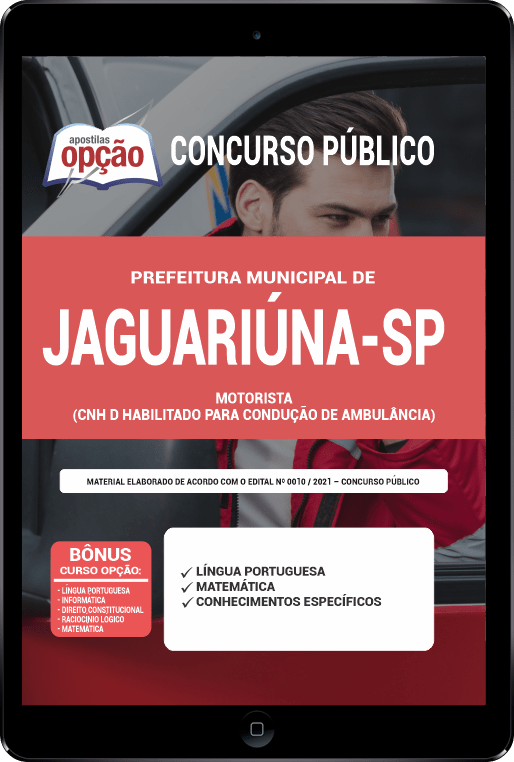 Apostila Pref Jaguariúna - SP PDF - Motorista (CNH D) 2021